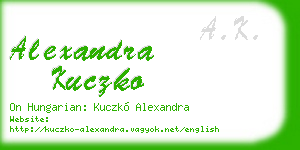 alexandra kuczko business card