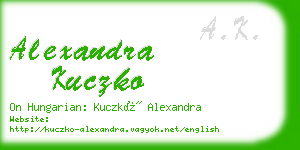 alexandra kuczko business card